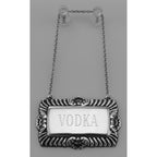 Detail view of Vodka Liquor Decanter Label / Tag highlighting design details