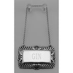 Detail view of Gin Liquor Decanter Label / Tag highlighting design details