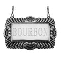 Sterling silver liquor decanter tags, front view