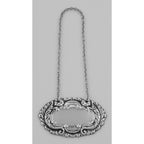 Back view of Antique Style Blank Liquor Decanter Label / Tag showing 925 sterling silver hallmark