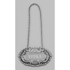 Detail view of Vodka Liquor Decanter Label / Tag highlighting design details