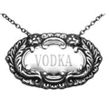Sterling silver liquor decanter tags, front view