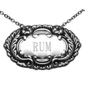 Sterling silver liquor decanter tags, front view