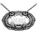 Sterling silver liquor decanter tags, front view