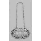 Back view of Tequila Liquor Decanter Label / Tag showing 925 sterling silver hallmark