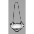 Back view of Blank Liquor Decanter Label / Tag Heart Shape Style showing 925 sterling silver hallmark