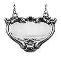 Sterling silver liquor decanter tags, front view