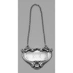 Back view of Rum Liquor Decanter Label / Tag showing 925 sterling silver hallmark