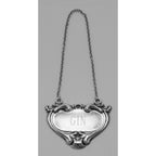 Back view of Gin Liquor Decanter Label / Tag showing 925 sterling silver hallmark
