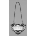 Back view of Bourbon Liquor Decanter Label / Tag showing 925 sterling silver hallmark