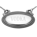 Sterling silver liquor decanter tags, front view
