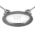Sterling silver liquor decanter tags, front view