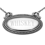 Sterling silver liquor decanter tags, front view