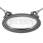 Sterling silver liquor decanter tags, front view