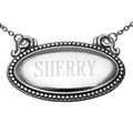 Sterling silver liquor decanter tags, front view