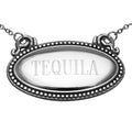 Sterling silver liquor decanter tags, front view