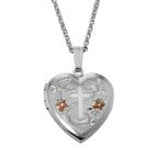 Sterling silver lockets, front view