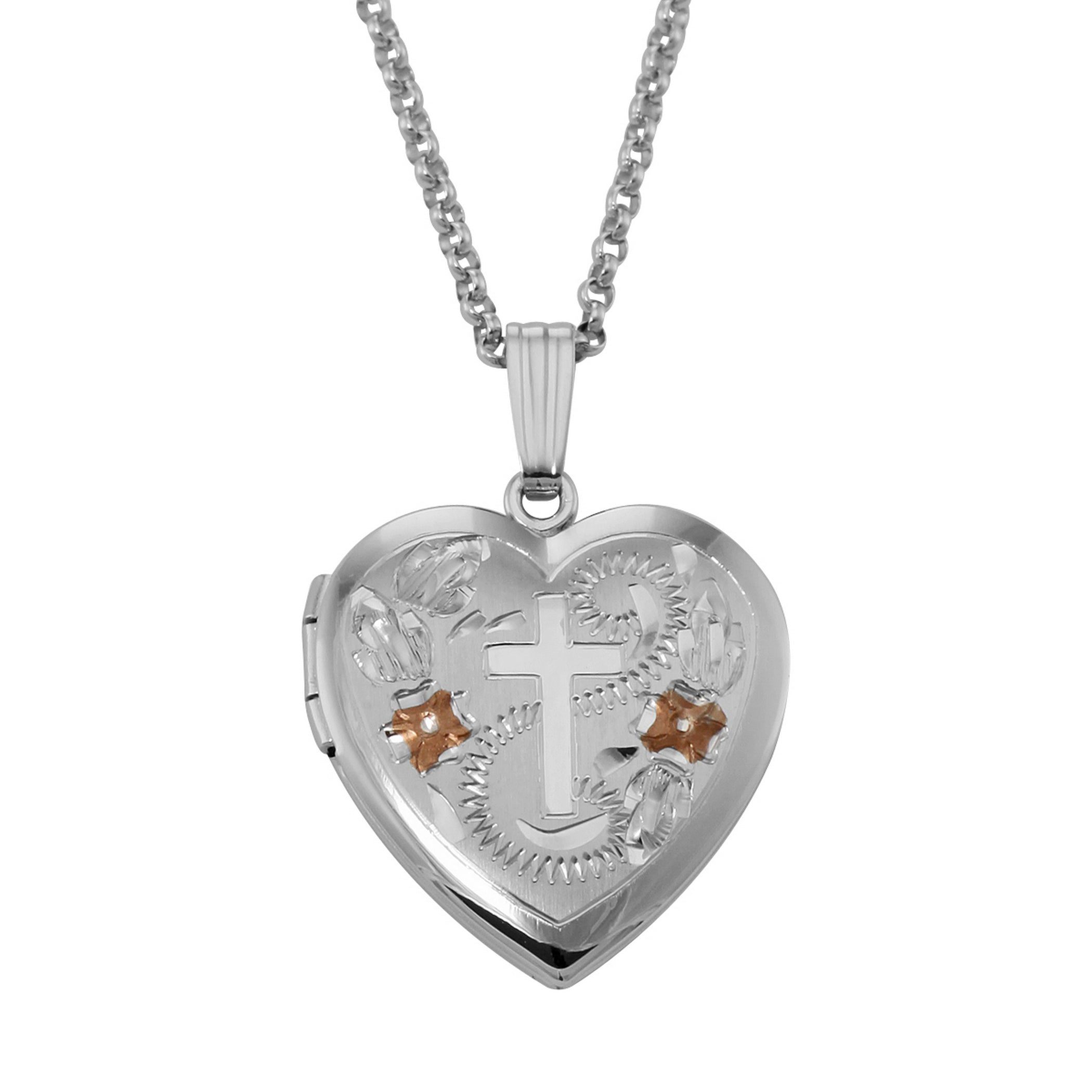 Sterling silver lockets, front view