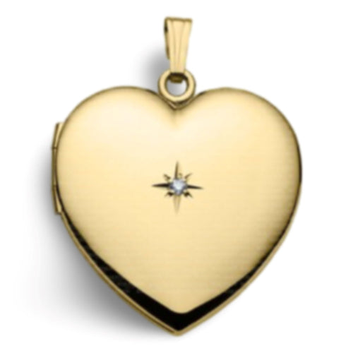 Diamond, sterling silver lockets, front view