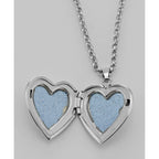 Detail view of Sterling Heart Shaped Locket - Engravable - 14mm - Made in USA highlighting design details