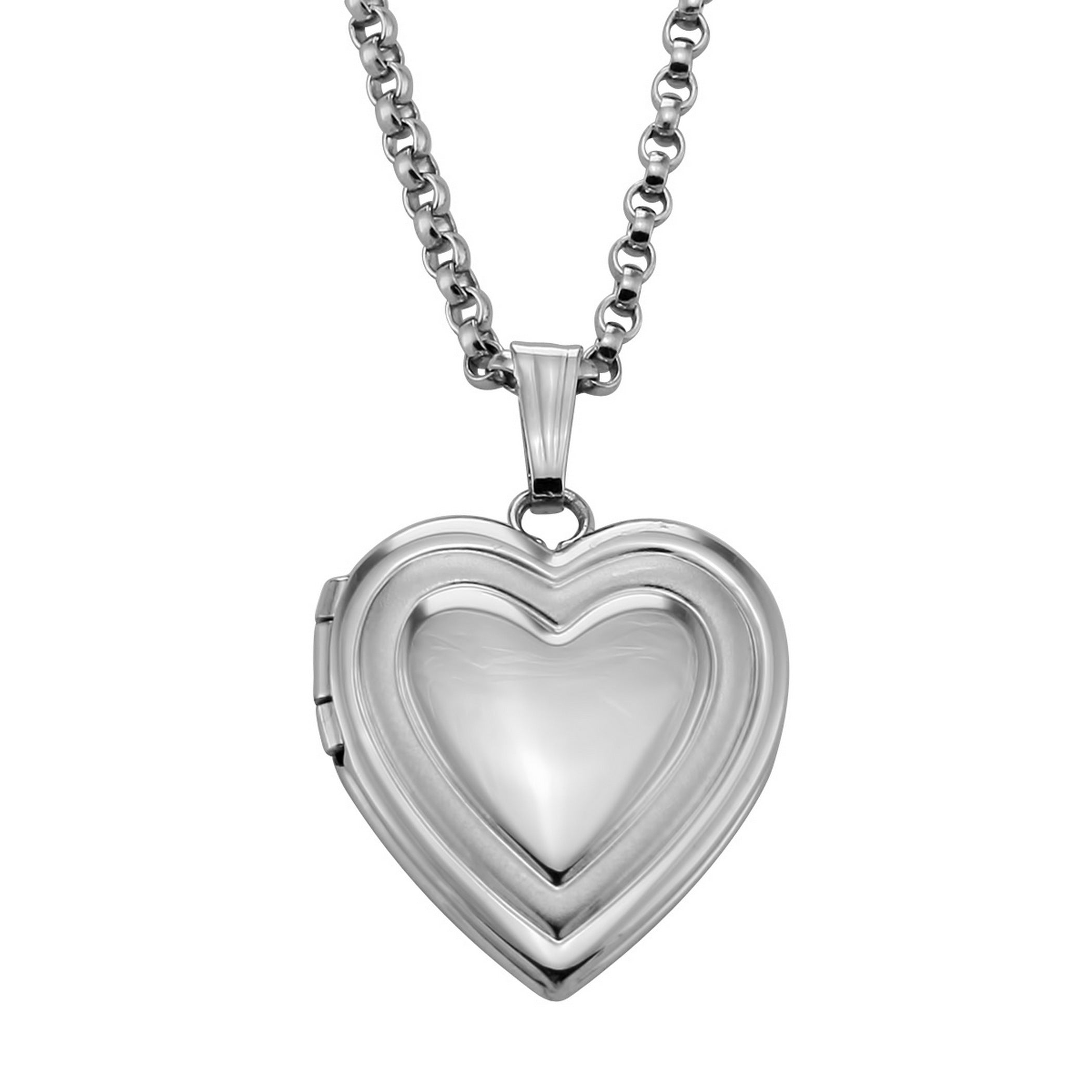 Sterling silver lockets, front view