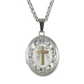 Sterling silver lockets, front view