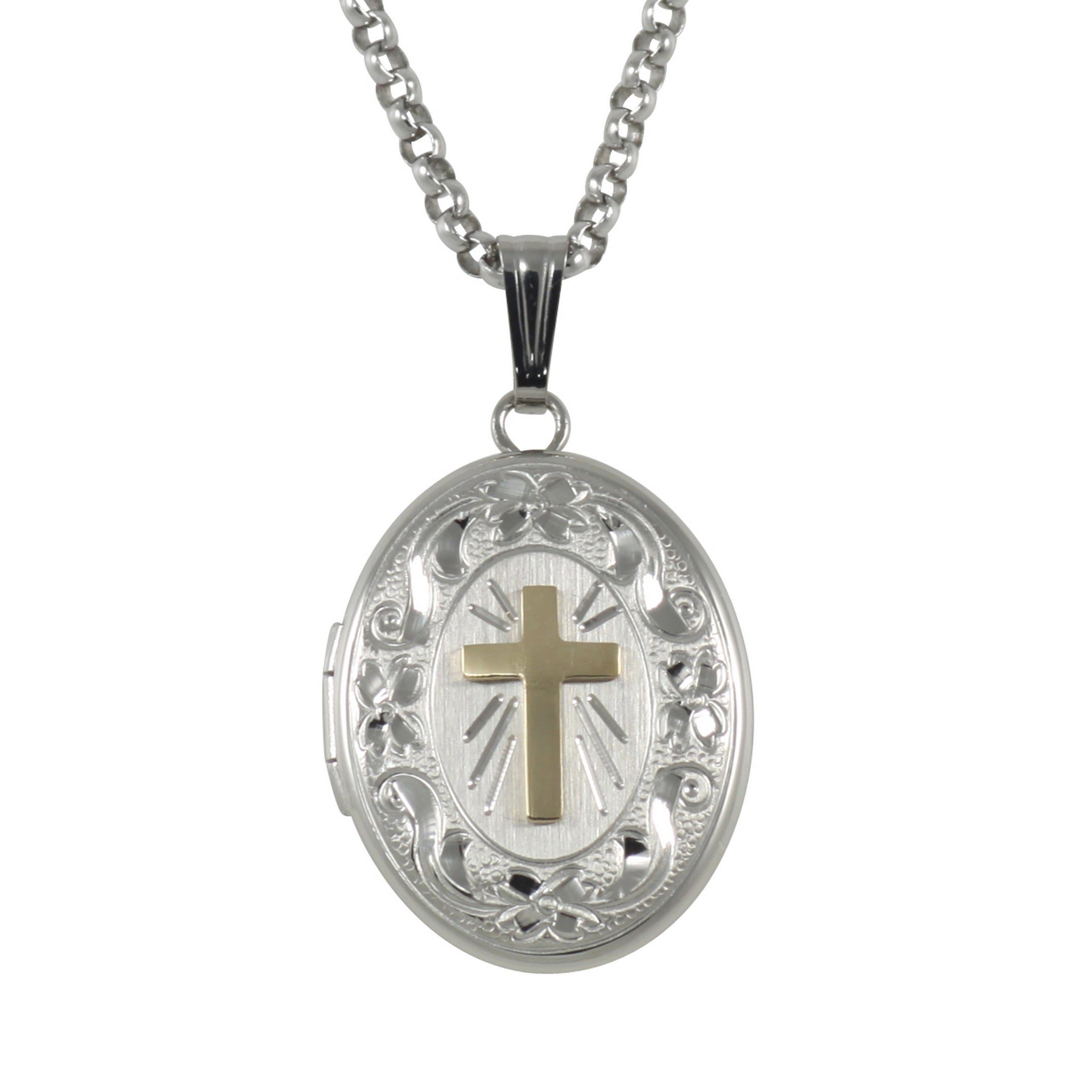 Sterling silver lockets, front view