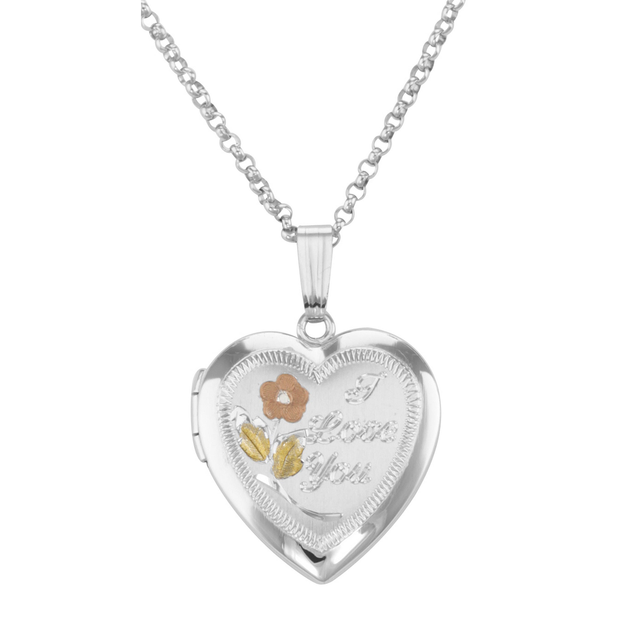 Sterling silver lockets, front view