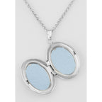 Detail view of Oval Locket - I Love You with Chain - 16mm highlighting design details