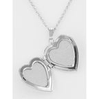 Detail view of Floral Heart Locket with Chain - 19mm - Made in USA highlighting design details