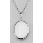 Detail view of Oval Silver Locket Border Design - 16mm highlighting design details