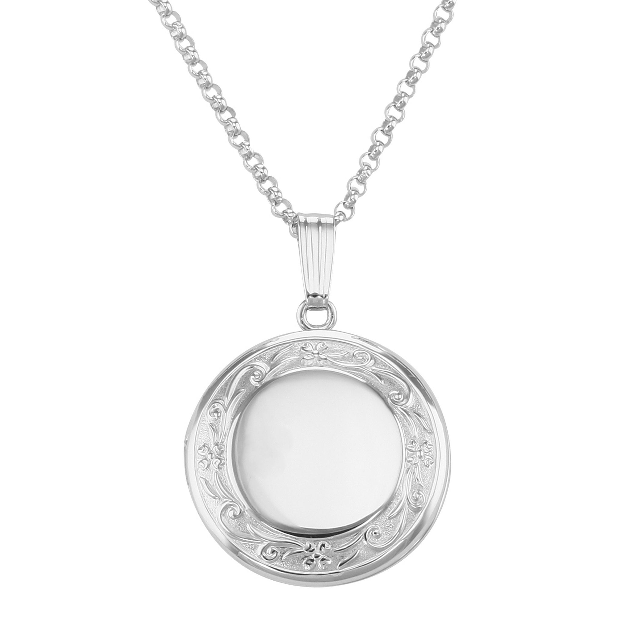 Sterling silver lockets, front view
