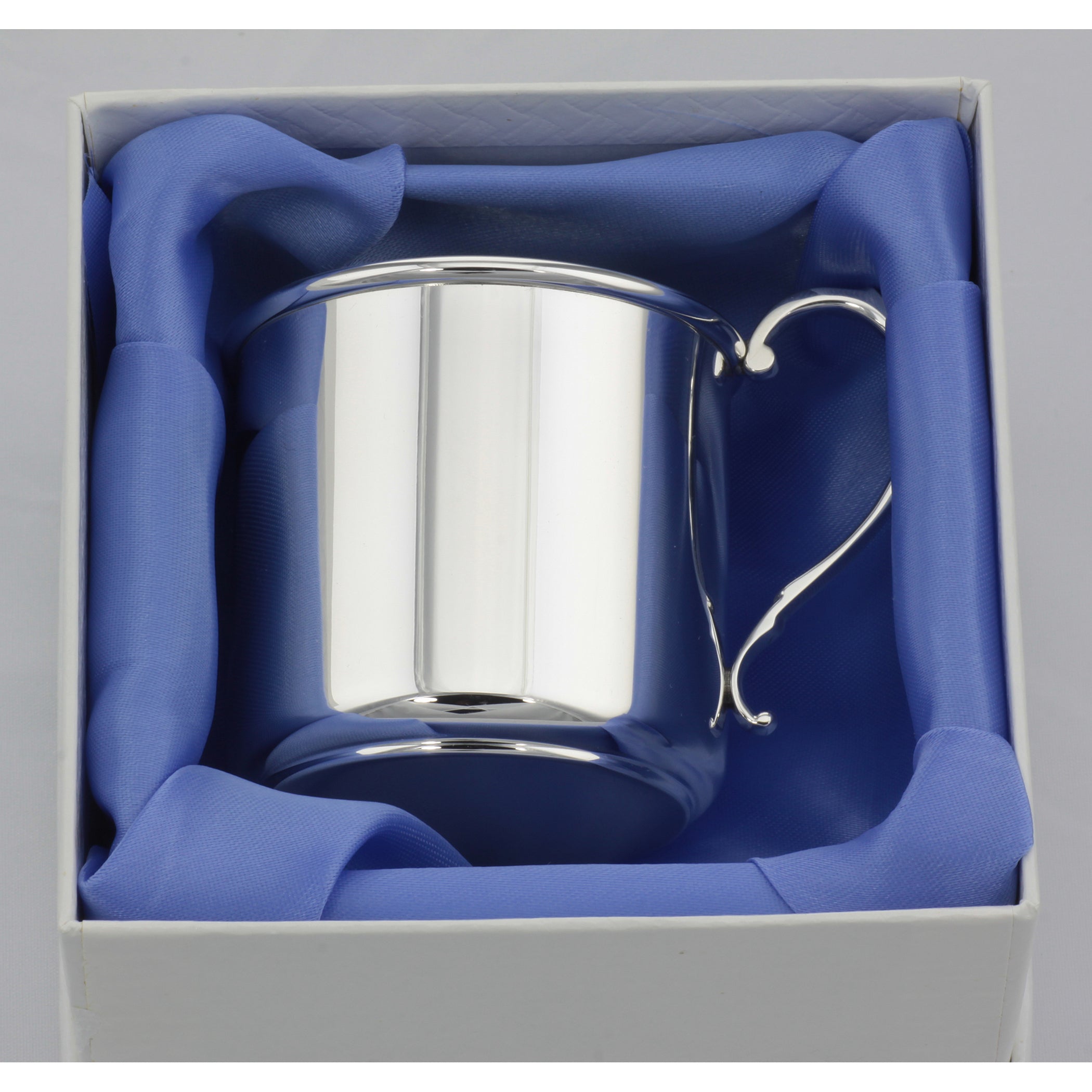 Detail view of Heirloom Quality Sterling Silver Engravable Baby Cup - Made in the USA highlighting design details