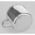 Back view of Heirloom Quality Sterling Silver Engravable Baby Cup - Made in the USA showing 925 sterling silver hallmark