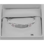 Detail view of Childrens Flower ID Bangle - Adjustable - Made in USA highlighting design details