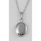 Detail view of Baby Oval Locket - 8 x 10mm Made in USA highlighting design details