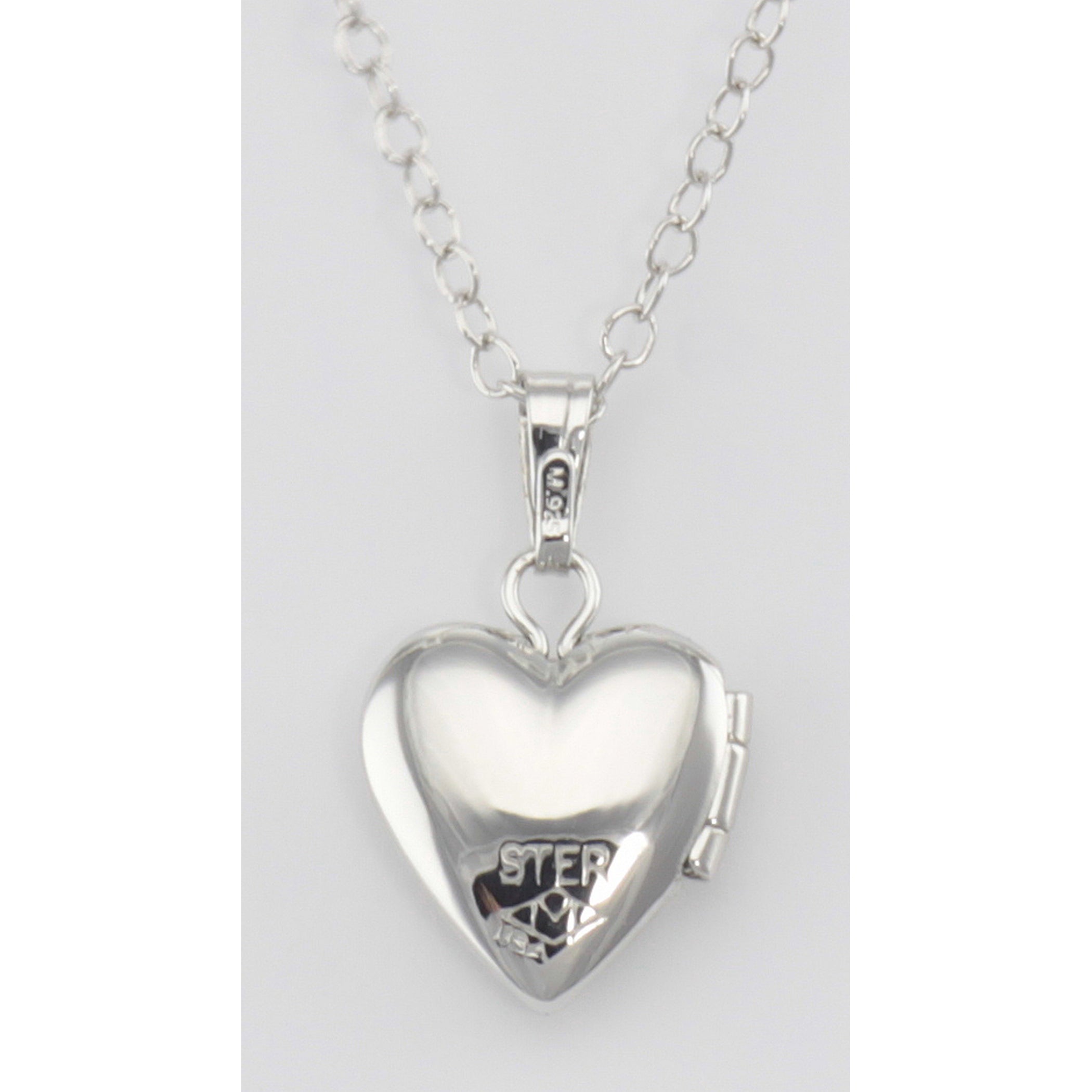 Detail view of Baby Heart Locket Floral Design with Chain - 10mm highlighting design details