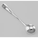 Back view of Classic Plain Sterling Silver Master Salt Spoon showing 925 sterling silver hallmark