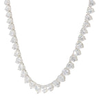 Back view of Lovely 81 Prong Set CZ's Cubic Zirconia Necklace in Fine Sterling Silver showing 925 sterling silver hallmark an