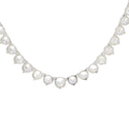 Detail view of Lovely 81 Prong Set CZ's Cubic Zirconia Necklace in Fine Sterling Silver highlighting Cubic Zirconia, CZ