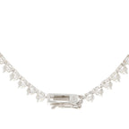 Detail view of Lovely 81 Prong Set CZ's Cubic Zirconia Necklace in Fine Sterling Silver highlighting Cubic Zirconia, CZ