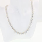 Detail view of Lovely 81 Prong Set CZ's Cubic Zirconia Necklace in Fine Sterling Silver highlighting Cubic Zirconia, CZ