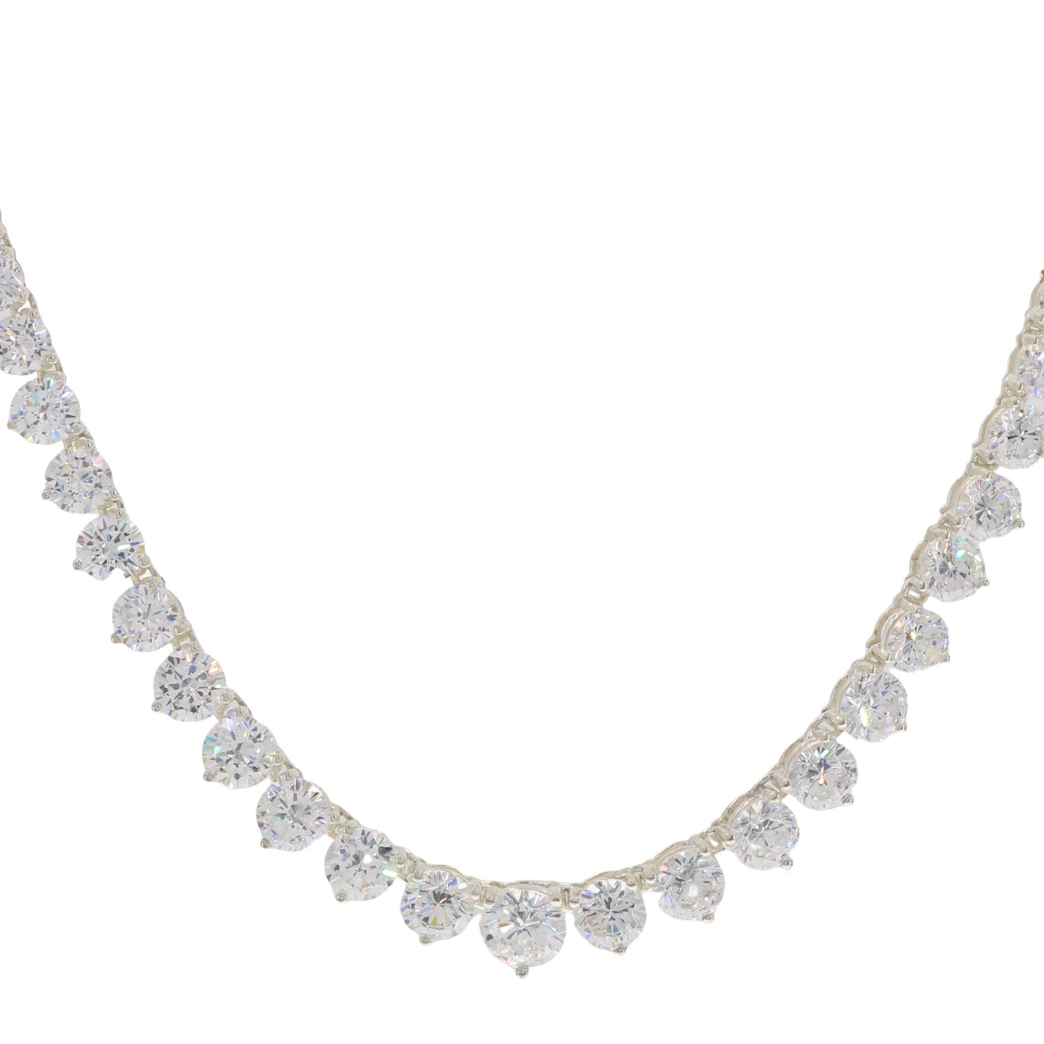Cubic Zirconia, CZ, sterling silver necklaces, front view