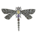 Marcasite, sterling silver brooches / pins, front view