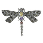 Marcasite, sterling silver brooches / pins, front view