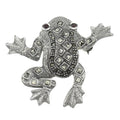Garnet, Marcasite, sterling silver brooches / pins, front view