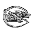 Sterling silver brooches / pins, front view