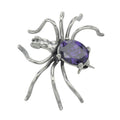 Amethyst, sterling silver brooches / pins, front view