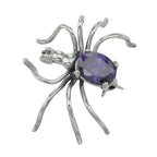 Amethyst, sterling silver brooches / pins, front view