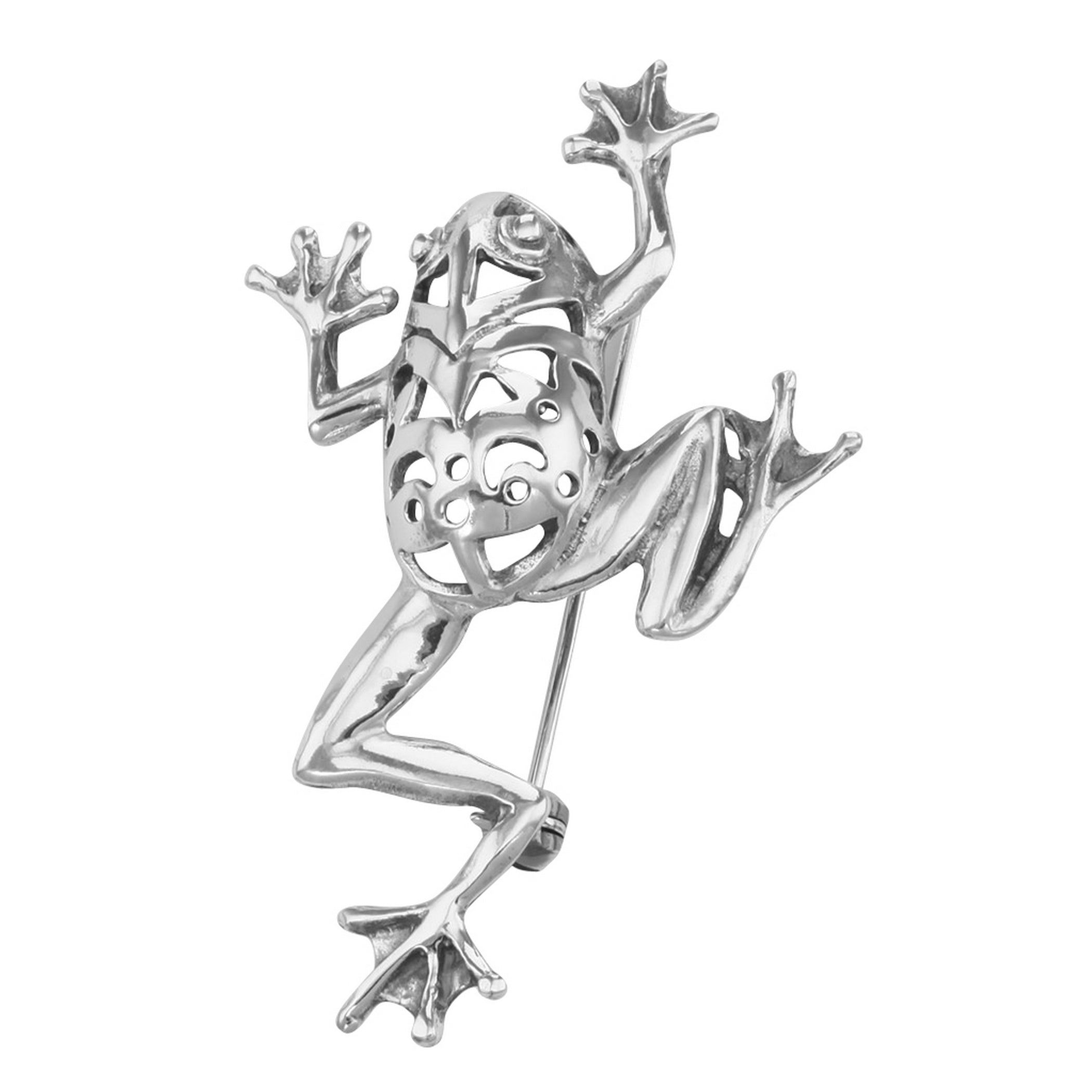 Sterling silver brooches / pins, front view